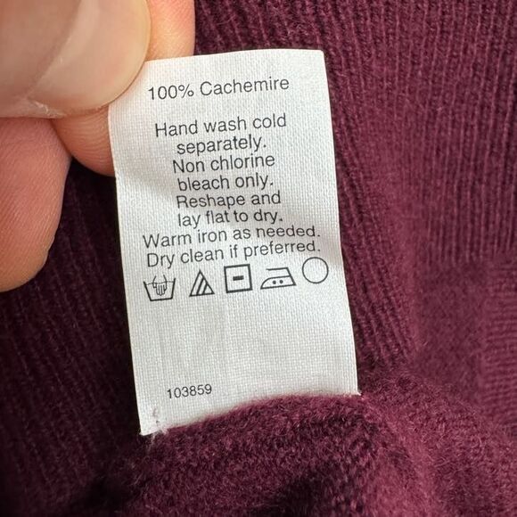 J.Crew Italian Cashmere Crew Neck Pullover Sweater Women Small Maroon 3/4 Sleeve - Picture 6 of 13